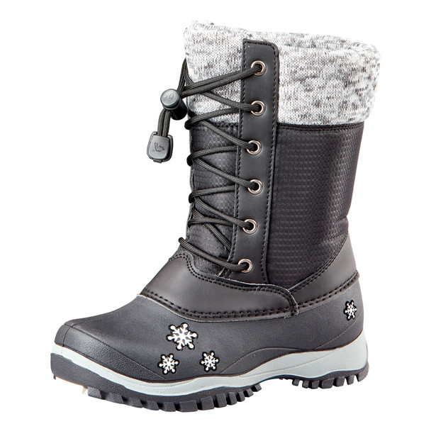 product variation Baffin Avery black girls' junior winter boot with a knit collar image