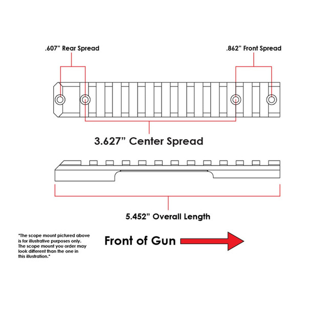 product variation EVOLUTION GUN WORKS Hunter Short Action 0 MOA Picatinny Rail for Remington 700, Bergara B14, Christensen Arms (50000) image