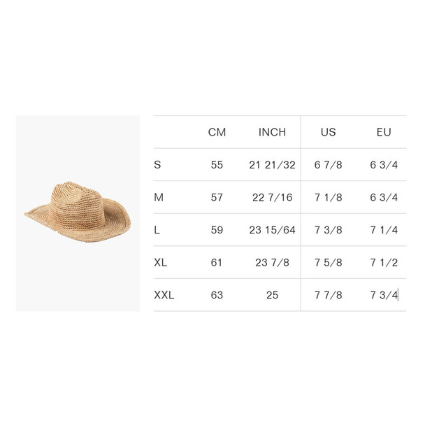 product variation LACK OF COLOR Raffia Cowboy Natural Hat, Size: 57cm (M) (RAFFCWBOY-NAT-M) image