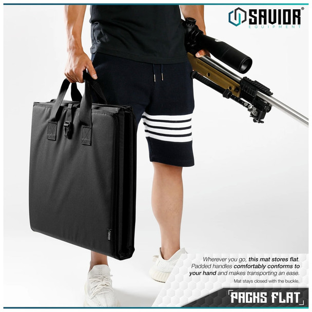 product variation SAVIOR EQUIPMENT Tri-Fold Padded Obsidian Black Shooting Mat (SM-FOLD-BK) image