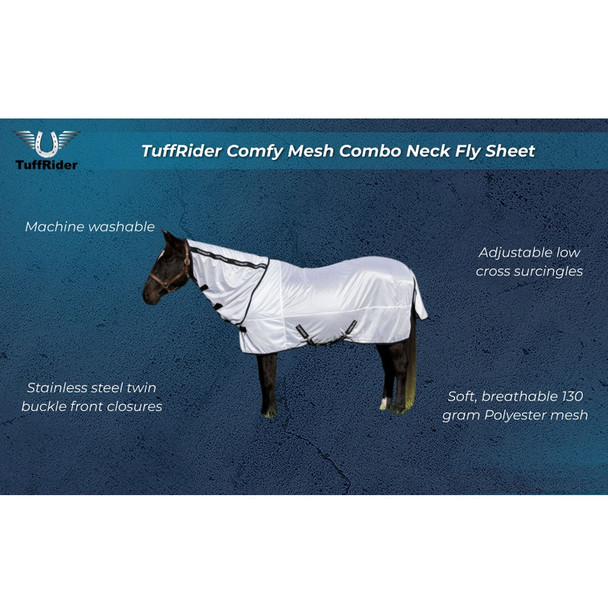 product variation TUFFRIDER Comfy Mesh Combo Neck White Fly Sheet (100854-918_01) image