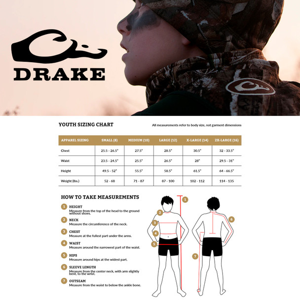 product variation DRAKE Youth LST Guardian Flex Double Down Eqwader Bottomland Full Zip Jacket w/ Hood (DW7350-YTH-006) image