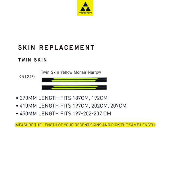 product variation FISCHER Twin Skin 100% Mohair Narrow Neon Yellow Replacement Skins (K51219) image