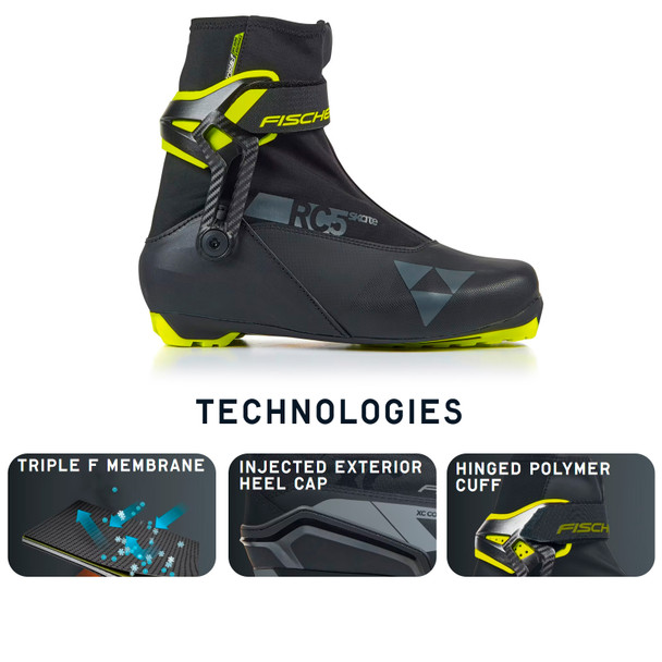 FISCHER RC5 Skate Black Yellow Performance Boots S15423