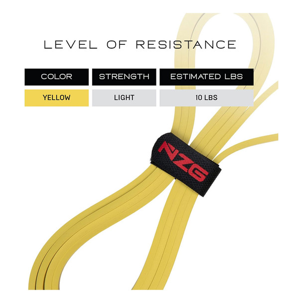 product variation NONZERO GRAVITY 100% Latex-Free Organic Rubber Power Resistance 10lbs Yellow Set of 2 Band (NZ-RB10) image