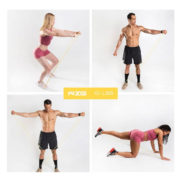 product variation NONZERO GRAVITY 100% Latex-Free Organic Rubber Power Resistance 10lbs Yellow Set of 2 Band (NZ-RB10) image