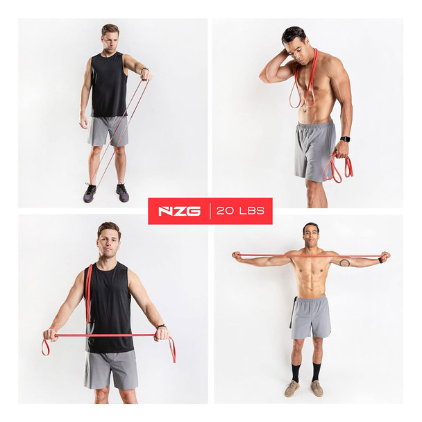 product variation NONZERO GRAVITY 100% Latex-Free Organic Rubber Power Resistance 20lbs Red Set of 2 Band (NZ-RB20) image