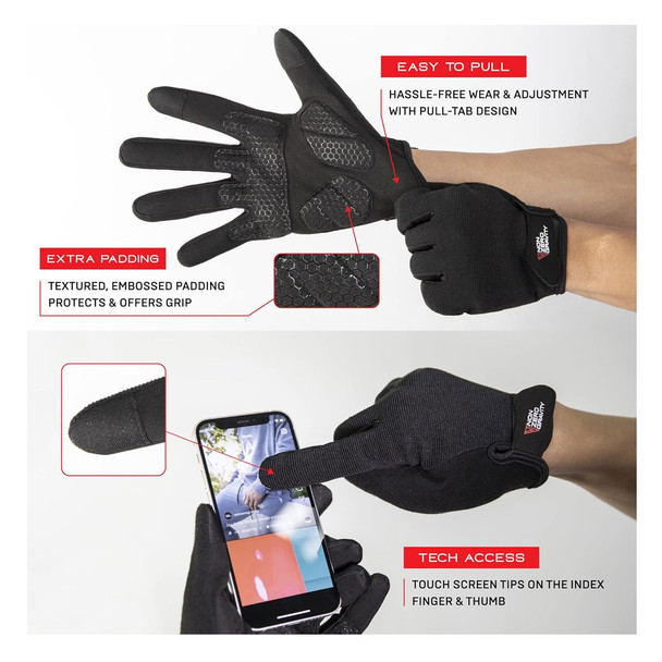 product variation NONZERO GRAVITY Padded Weight Lifting Tech-Touch Workout Gloves (NZ-WG-PD-BK) image
