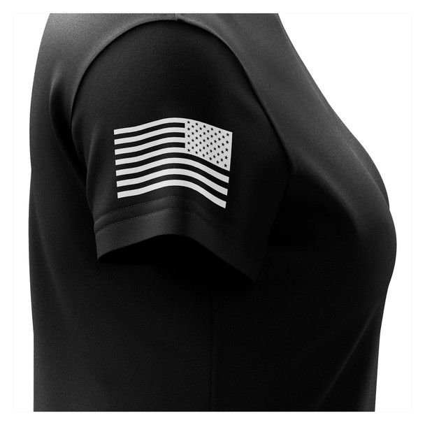 product variation WE THE PEOPLE HOLSTERS Women's Basic Black/White Short Sleeve Shirt (CREWF-K_0000-W-FL) image