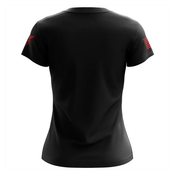 product variation WE THE PEOPLE HOLSTERS Women's I Don't Run Black/Red Short Sleeve Shirt (CREWF-K_0168-R-FL) image