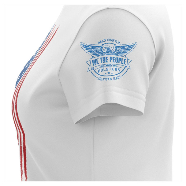 product variation WE THE PEOPLE HOLSTERS Women's Fresh Paint American Flag White Short Sleeve Shirt (CREWF-W_0230-T-FL) image