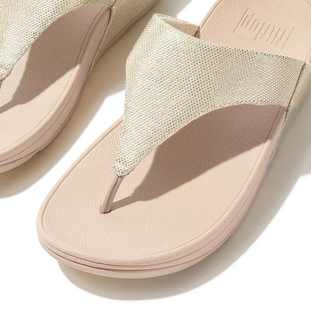 product variation FITFLOP Women's Lulu Glitz-Canvas Toe-Post Platino Sandals (HR1-675) image