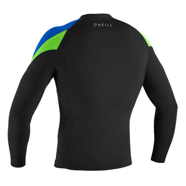 product variation O'NEILL Men's Reactor-2 1.5mm Black/Ocean/Dayglo L/S Top (5080OR-HZ9) image