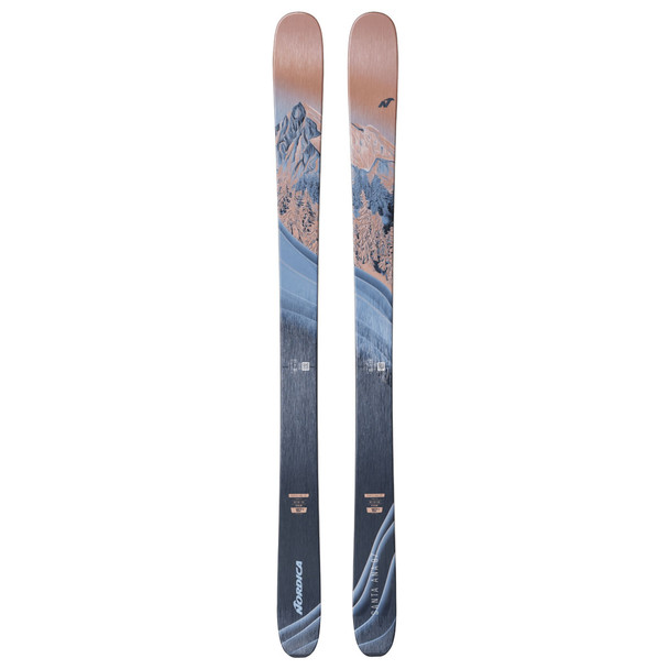 product variation NORDICA Womens Santa Ana 97 All Mountain Without Bindings Blue/Salmon Skis (0A448900001) image