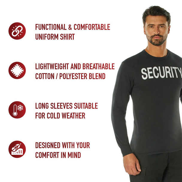 product variation ROTHCO Men's 2-Sided Security Long Sleeve T-Shirt (60222) image