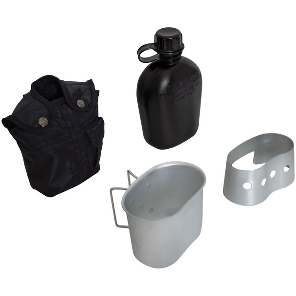 product variation ROTHCO Black 4 Piece Canteen Kit w/ Cover and Aluminum Cup and Stove/Stand (1144) image