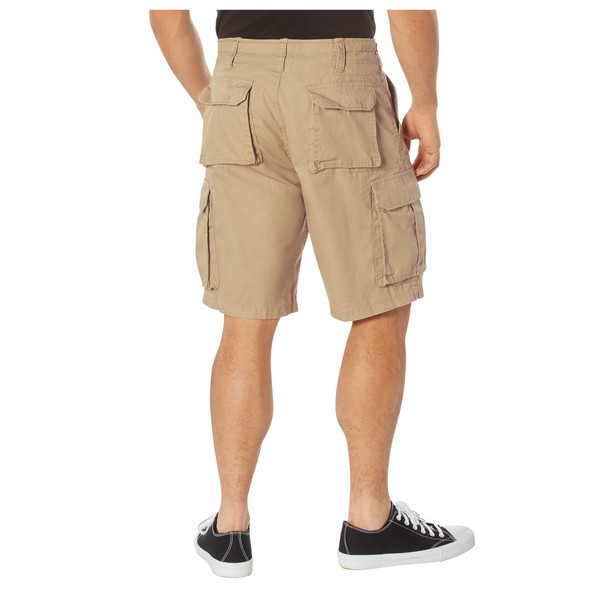 product variation ROTHCO Men's Vintage Solid Paratrooper Khaki L Cargo Shorts (2170) image