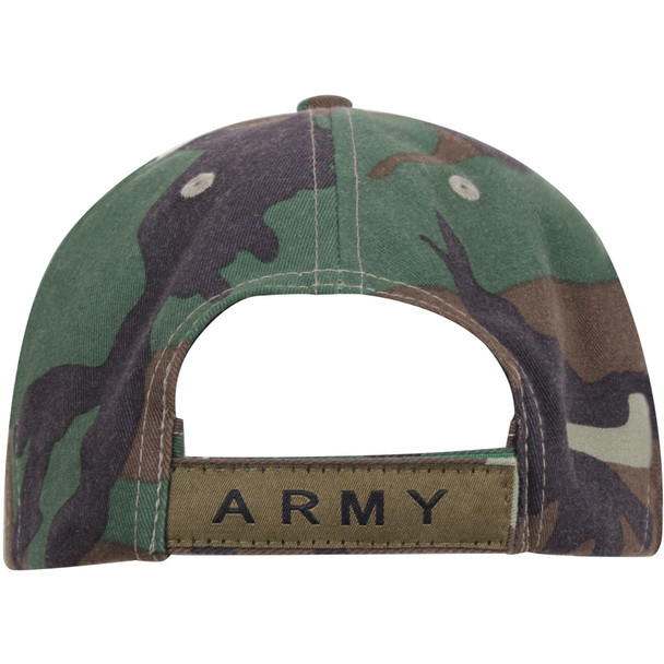 product variation ROTHCO Deluxe Army Embroidered Low Profile Woodland Camo Insignia Cap (3908) image