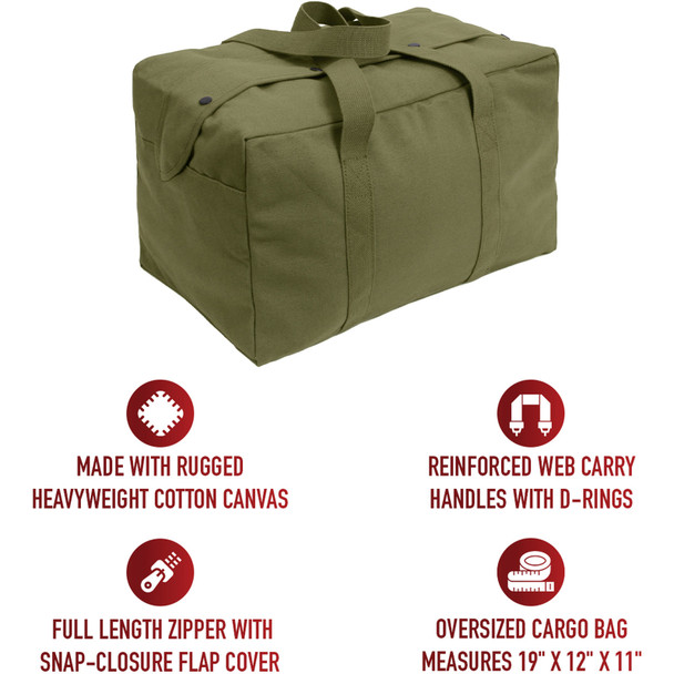 product variation ROTHCO Canvas Small Olive Drab Parachute Cargo Bag (7028) image