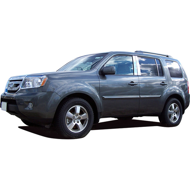 product variation QAA Compatible with 2009-2015 Honda Pilot 4 Piece Stainless Body Molding Insert Trim Kit (MI29260) image