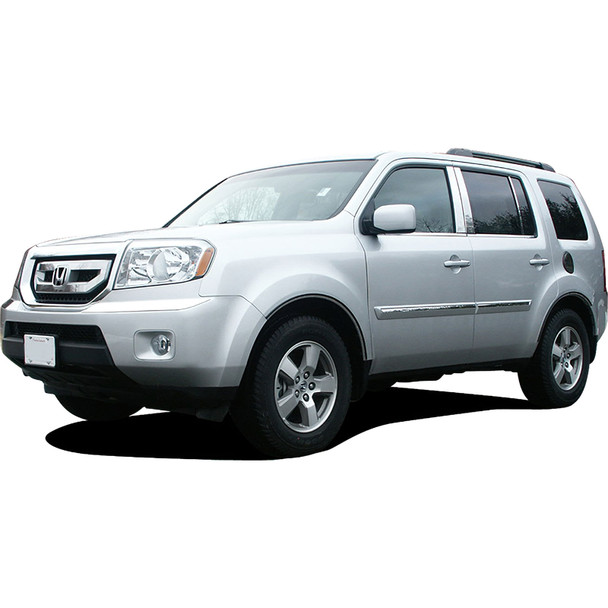 product variation QAA Compatible with 2009-2015 Honda Pilot 4 Piece Stainless Body Molding Insert Trim Kit (MI29260) image