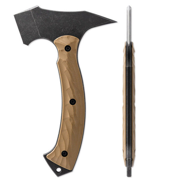 product variation TOOR KNIVES F13 Tommy Omaha Tan D2 Steel Blade G10 Handle Axe (850061338174) image