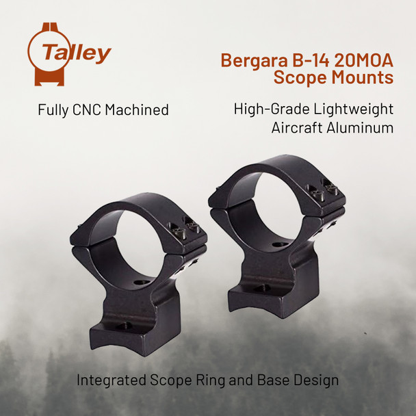 product variation TALLEY Christensen Arms 1in Medium Black 20 MOA Short-Action Rifle Scope Rings (940700SM) image