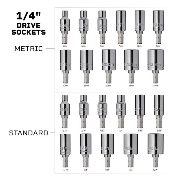 product variation FIX IT STICKS All-Purpose 22-Pieces 1/4in Drive Socket Tool Set (FISAPK-SS22P) image
