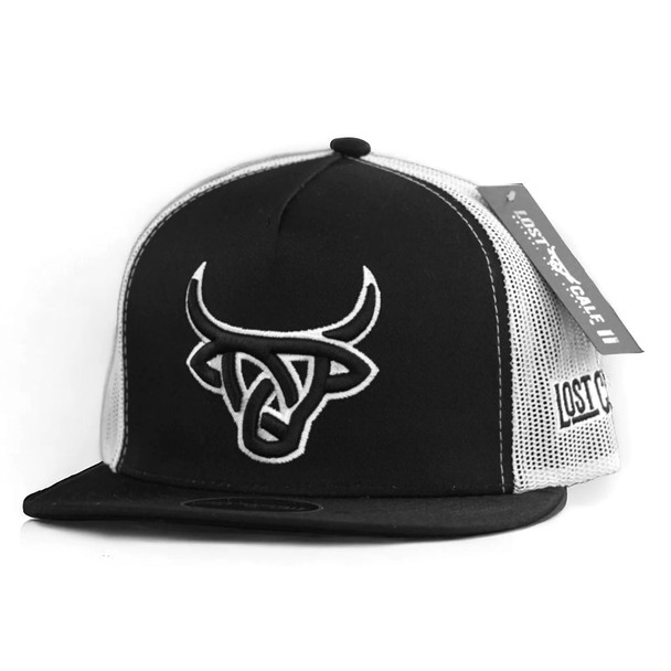 product variation LOST CALF Men's Zika Black/White Flat Cap (LCF00106) image