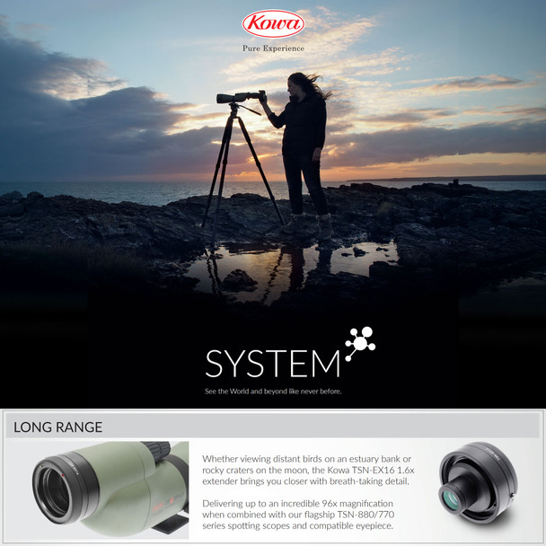 product variation KOWA TSN-EX16 1.6x Eyepiece Extender for TSN-99/88/66 & TSN-880/770 Series Spotting Scopes (TSN-EX16) image