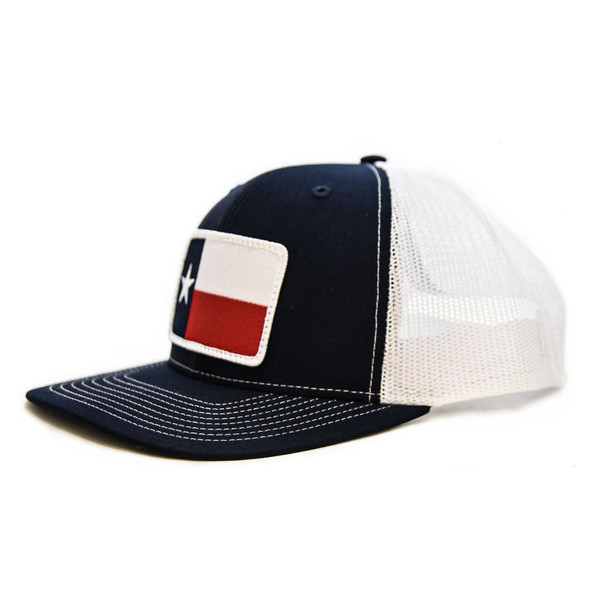 product variation WEBY Richardson 112 Navy/White/Texas Flag Trucker Hat (HAT-112FLEX-NVY-WHT-TX) image