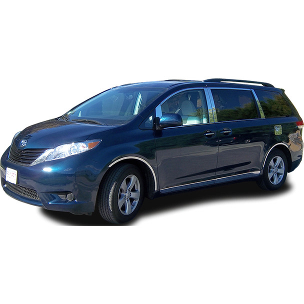 product variation QAA Compatible with 2011-2020 Toyota Sienna 8 Piece Stainless Pillar Post Trim (PP11152) image