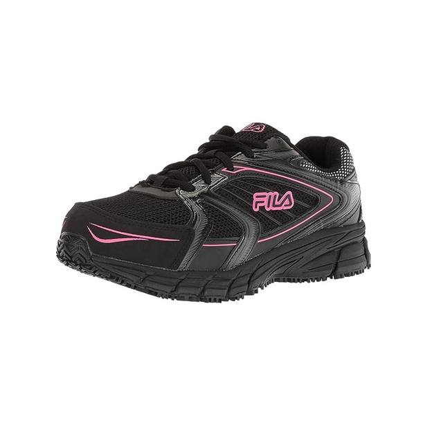 product variation FILA Women's Memory Reckoning 8 Slip Resistant Black/Black/Knockout Pink Shoes (5LM00153-973) image
