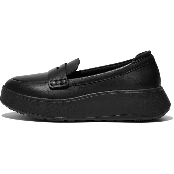 product variation FITFLOP Women's F-Mode Leather Flatform All Black Penny Loafers (FH5-090) image