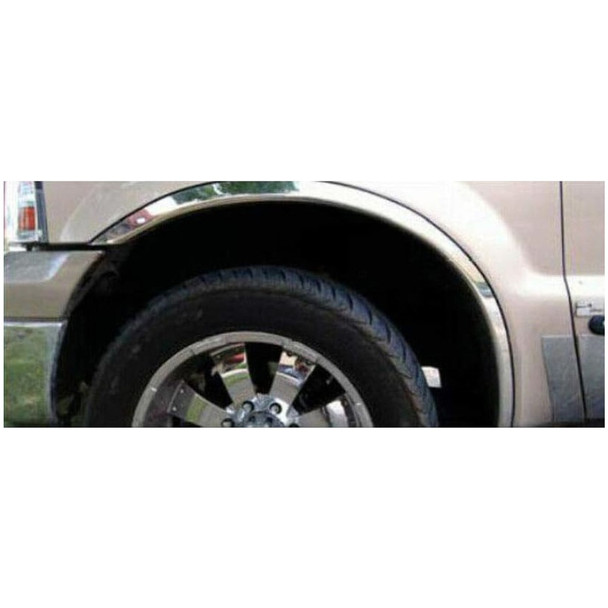 product variation QAA 4-Piece 2.125in Molded Stainless Steel Wheel Well Fender Trim Molding Fits Ford F-250 and F-350 Super Duty 1999-2007 (WZ39320) image
