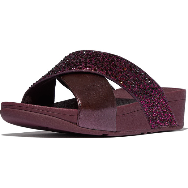 FITFLOP Lulu Crystal-Mix Metallic Cross Sandals JL1