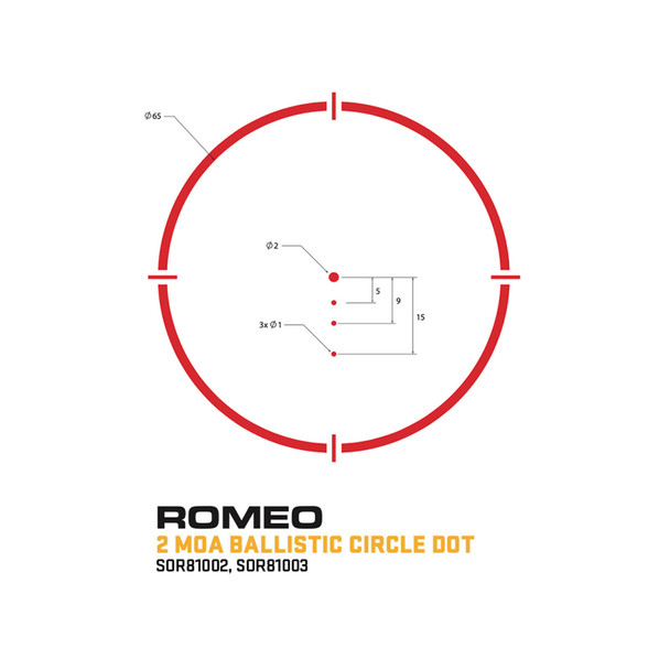 product variation Sig Sauer Romeo 8 Red Dot Sight, Ballistic Circle Dot, 1X38mm, Flat Dark Earth Finish image