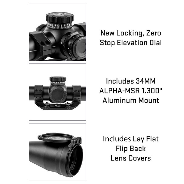 product variation SIG SAUER Tango-MSR 3-18x50 34mm FFP Illum MRAD Milling 2.0 Reticle Black Riflescope w/ Mount (SOTM63001) image