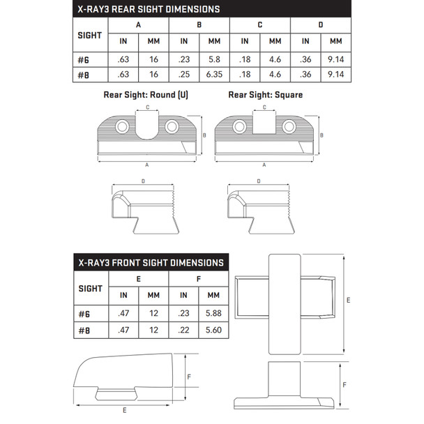 product variation SIG SAUER X-RAY3 Day/Night Front/Rear Round Notch Pistol Sight (SOX10004) image