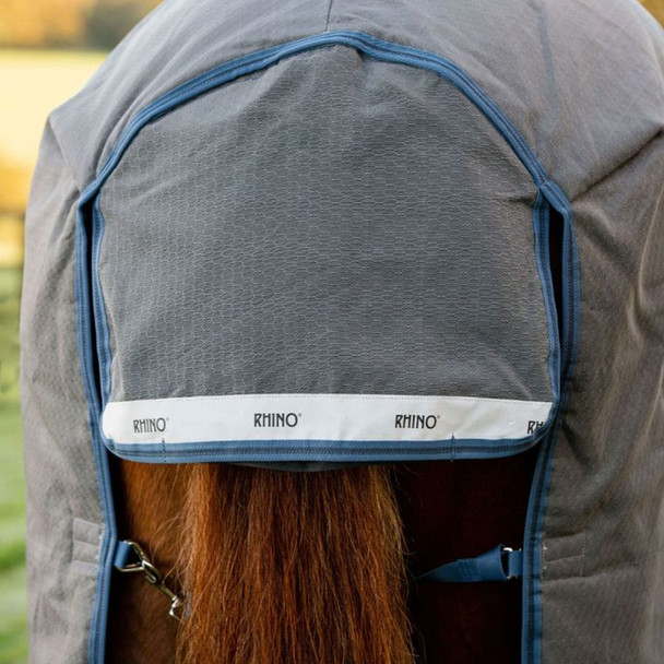 product variation HORSEWARE IRELAND Rhino HexStop Plus (0g Light) Grey/Indigo/Navy Turnout Blanket (AABPK0-JCBC) image