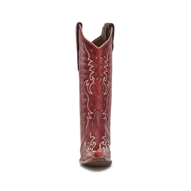 product variation CIRCLE G by CORRAL Women's Embroidery and Studs Red Snip Toe Cowboy Boots (L6117) image