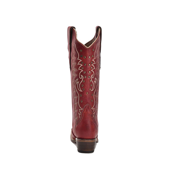 product variation CIRCLE G by CORRAL Women's Embroidery and Studs Red Snip Toe Cowboy Boots (L6117) image