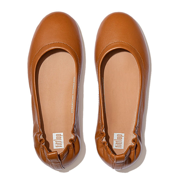product variation FITFLOP Women's Allegro Light Tan Leather Ballet Flats (Q74-592) image