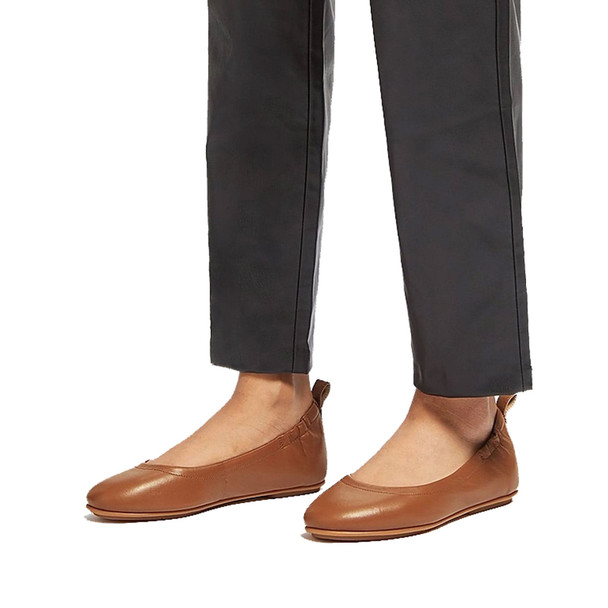 product variation FITFLOP Women's Allegro Light Tan Leather Ballet Flats (Q74-592) image