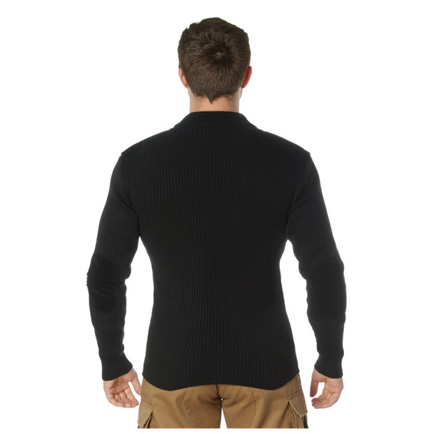 product variation ROTHCO Men's 1/4 Zip Black Acrylic Commando Sweater (3390) image