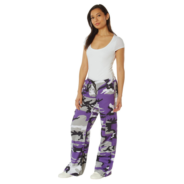 product variation ROTHCO Women's Paratrooper Colored Camo Ultra Violet Camo Fatigue Pants (3783) image