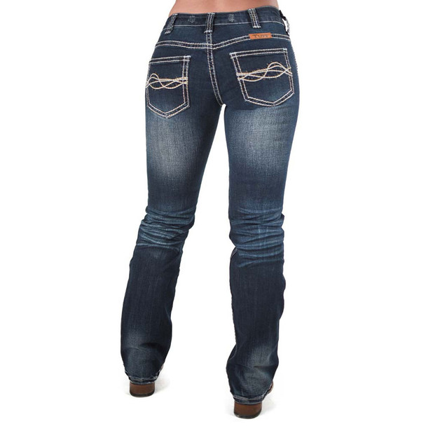 product variation Cowgirl Tuff Company Women's High Standard Dark Wash Jeans (C01-JHIGHS-DWH) image