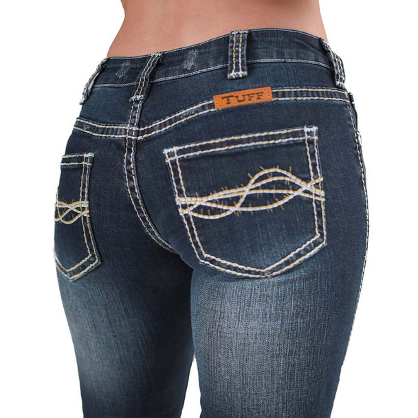 product variation Cowgirl Tuff Company Women's High Standard Dark Wash Jeans (C01-JHIGHS-DWH) image