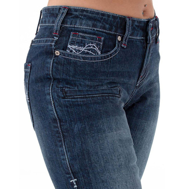 product variation Cowgirl Tuff Company Women's 2 Hot 2 Handle II Dark Wash Jeans (C01-JHTHDL-MWH) image