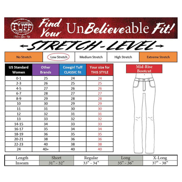 product variation Cowgirl Tuff Company Women's Rip Tide Medium Wash Jeans (C01-JRIPTI-MWH) image